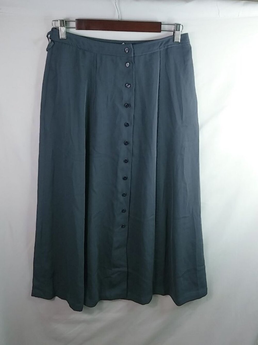 Rena Rowan Saville 8 28 Button Front Skirt in Pewter